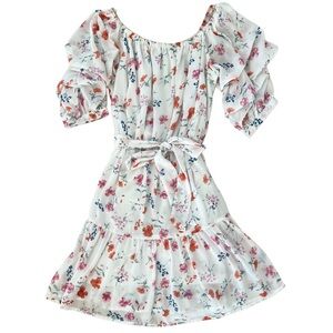 Lucy Wang White Floral Summer/Spring Dress - Small
